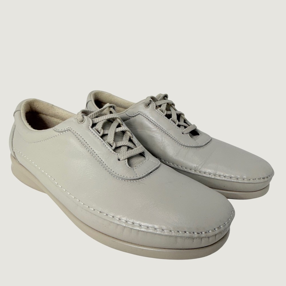 SAS Siesta Womens 12 N Bone Leather‎ Walking Shoes Tripad Comfort 2889604 USA